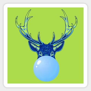 Blue Bubblegum Reindeer Sticker